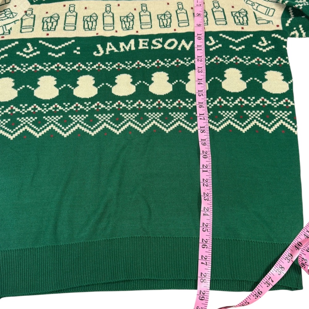 Jameson Ugly Christmas Sweater‎ Green Irish Whisky Fair Isle Knit Size XLHoliday - Picture 4 of 9